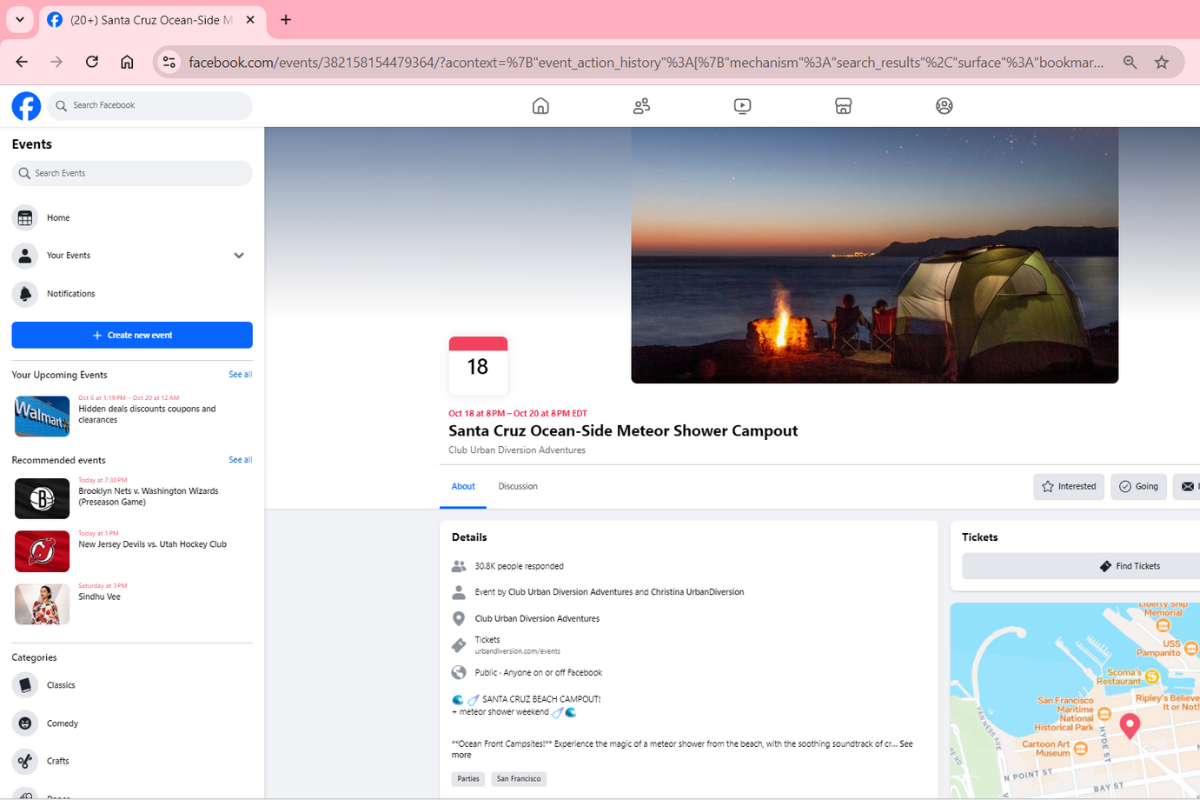 Build an event page or group